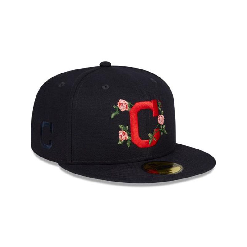 MLB Cleveland Indians Bloom 59Fifty Fitted (UVW1212) - Blue New Era Caps